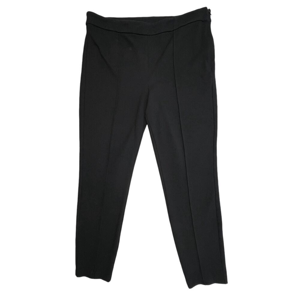 Tommy Hilfiger Pants Womens XL Black Pull-On Ponte Knit Creased Front Legs